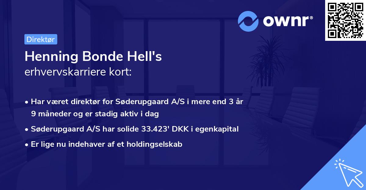 Henning Bonde Hell's erhvervskarriere kort