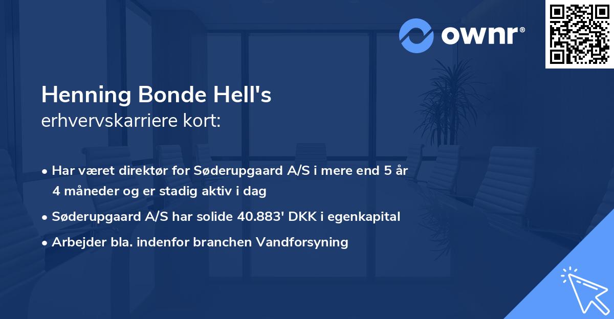 Henning Bonde Hell's erhvervskarriere kort