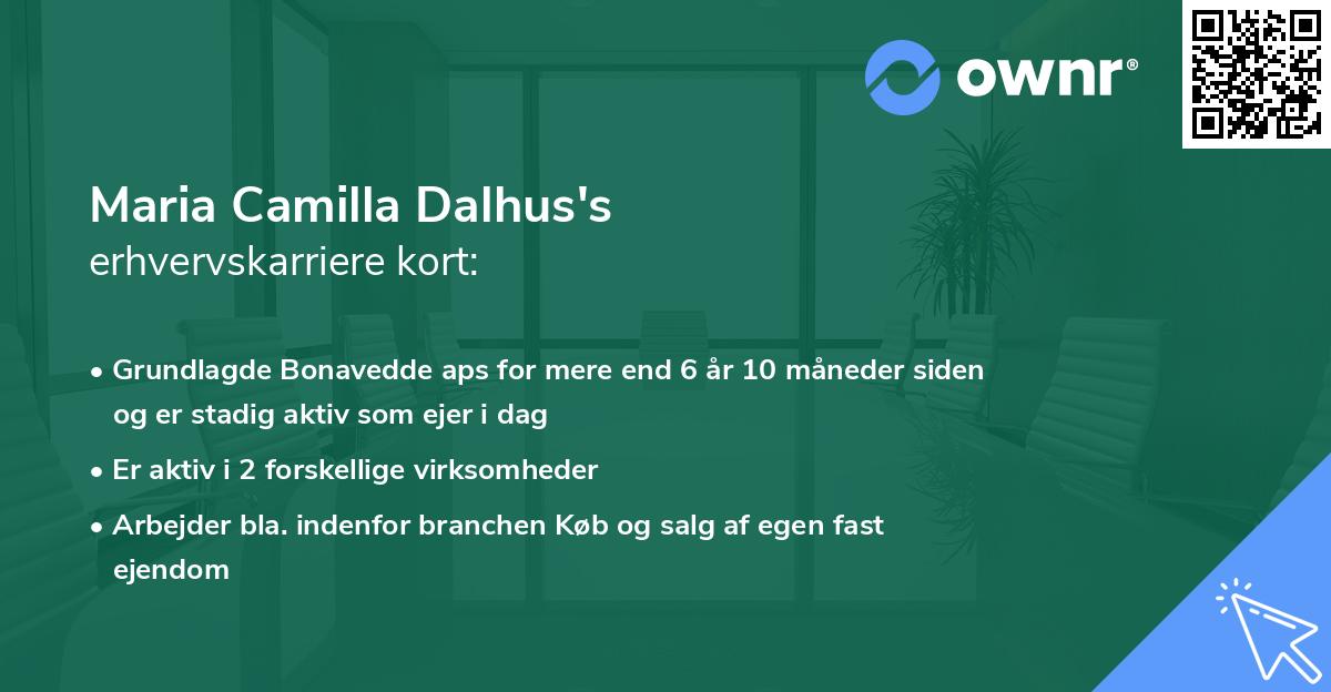 Maria Camilla Dalhus's erhvervskarriere kort