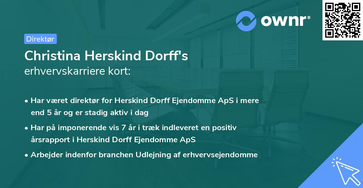 Christina Herskind Dorff's erhvervskarriere kort