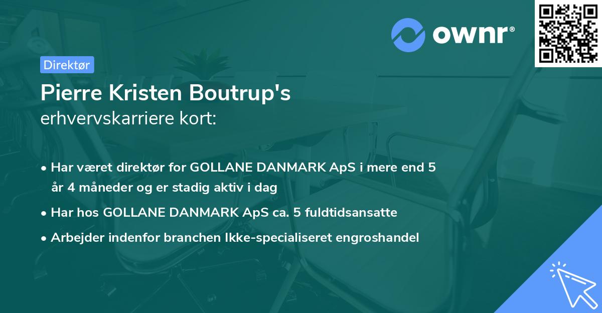 Pierre Kristen Boutrup's erhvervskarriere kort