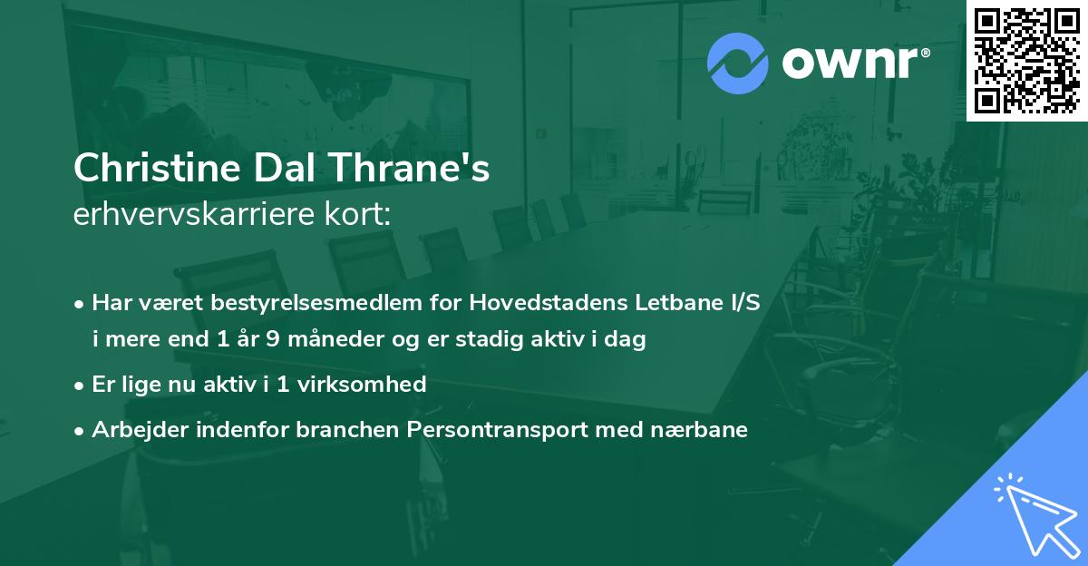 Christine Dal Thrane's erhvervskarriere kort