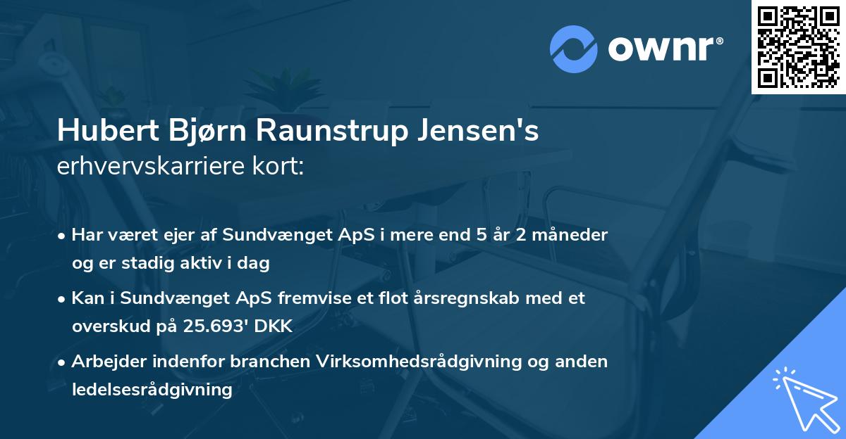 Hubert Bjørn Raunstrup Jensen's erhvervskarriere kort