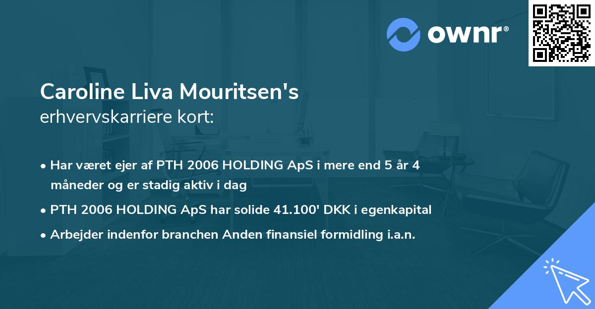Caroline Liva Mouritsen's erhvervskarriere kort