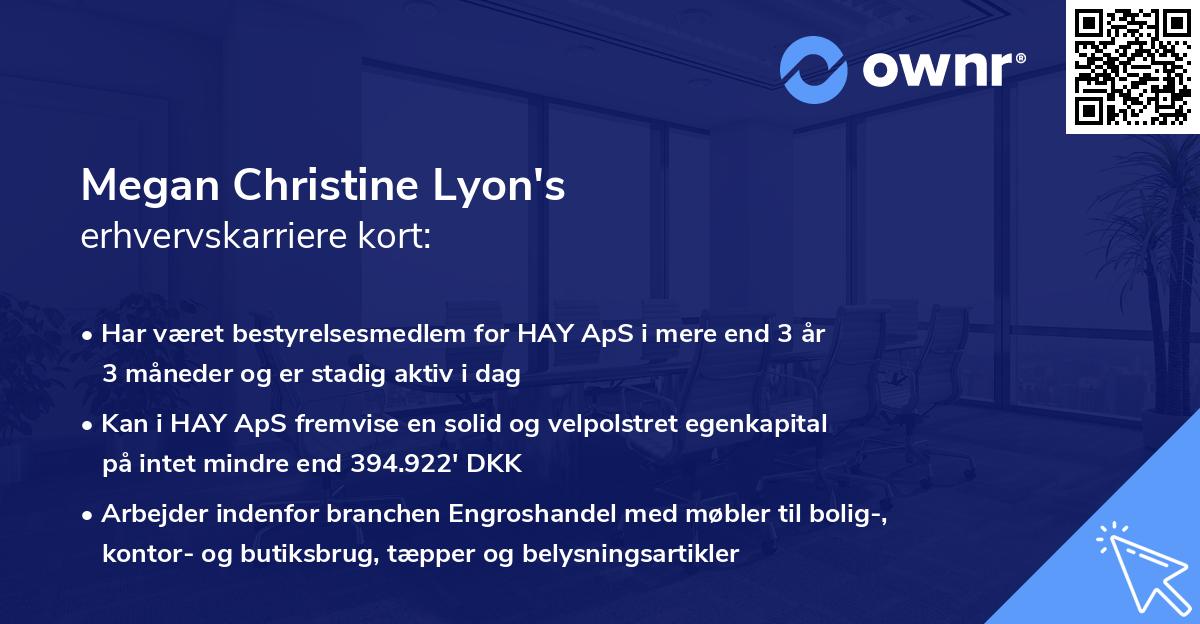 Megan Christine Lyon's erhvervskarriere kort