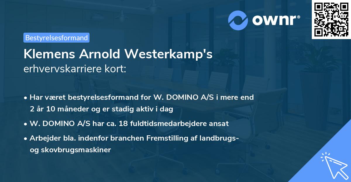 Klemens Arnold Westerkamp's erhvervskarriere kort