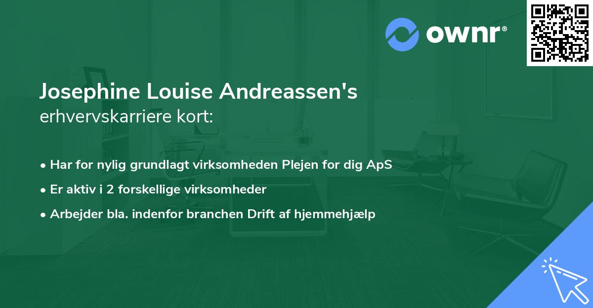 Josephine Louise Andreassen's erhvervskarriere kort