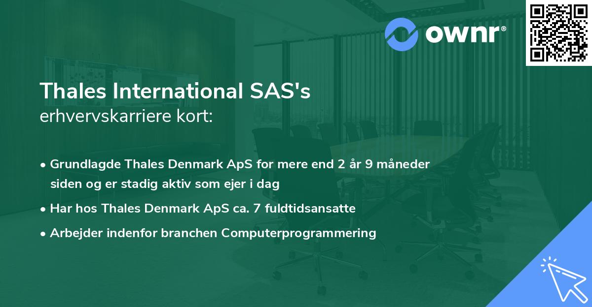 Thales International SAS's erhvervskarriere kort