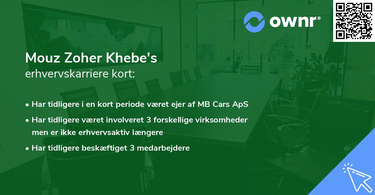Mouz Zoher Khebe's erhvervskarriere kort