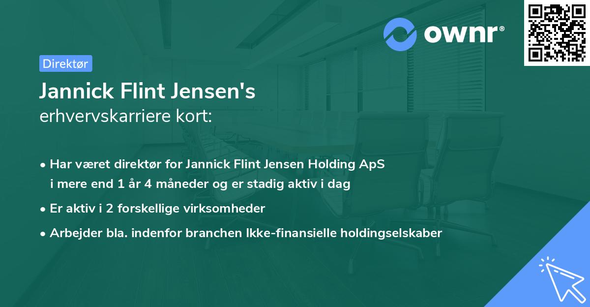 Jannick Flint Jensen's erhvervskarriere kort