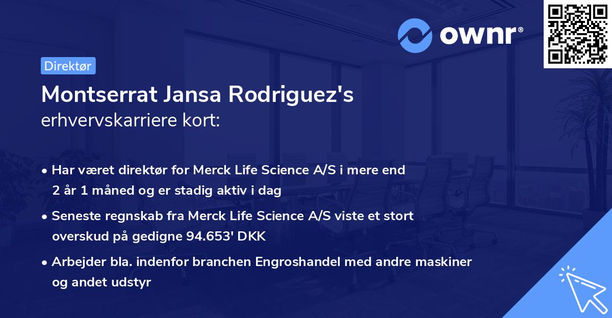 Montserrat Jansa Rodriguez's erhvervskarriere kort