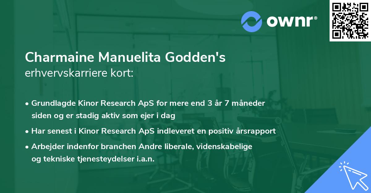 Charmaine Manuelita Godden's erhvervskarriere kort