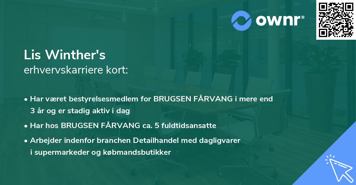 Lis Winther's erhvervskarriere kort
