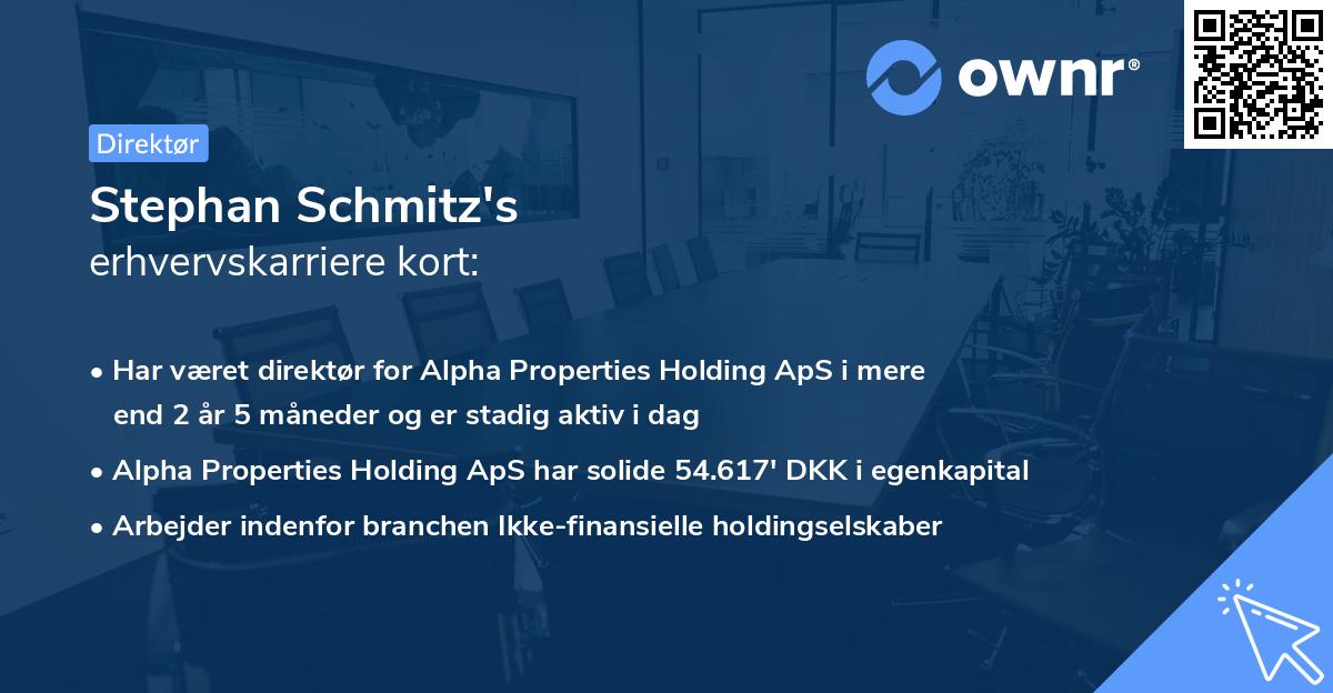 Stephan Schmitz's erhvervskarriere kort