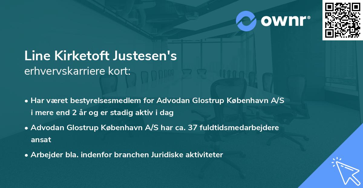 Line Kirketoft Justesen's erhvervskarriere kort