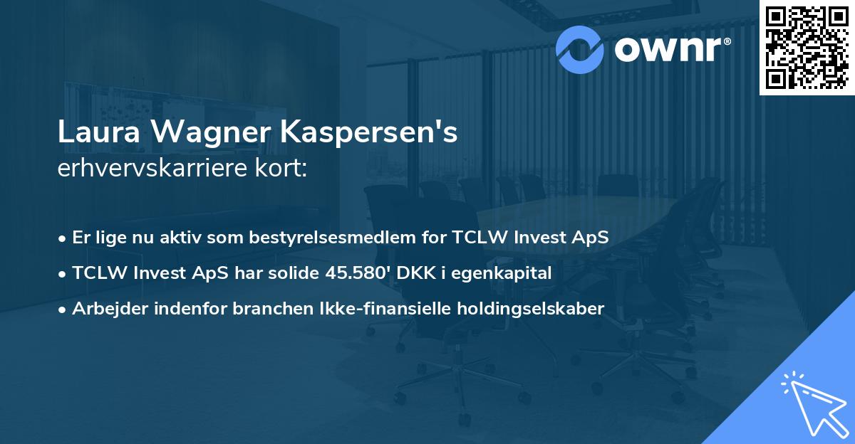 Laura Wagner Kaspersen's erhvervskarriere kort