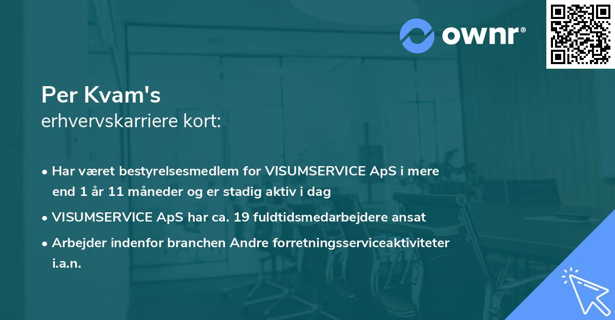 Per Kvam's erhvervskarriere kort