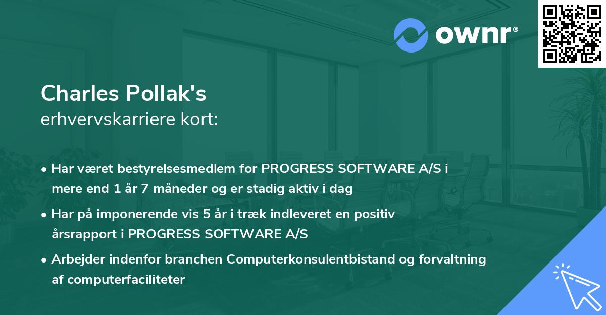 Charles Pollak's erhvervskarriere kort