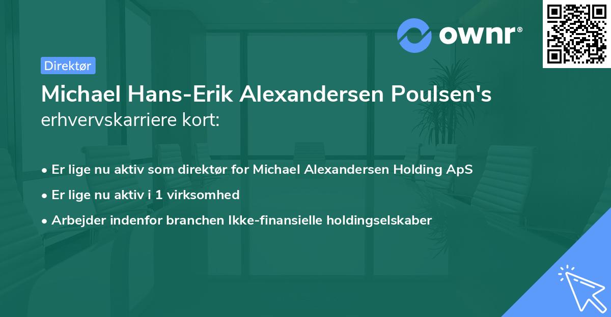 Michael Hans-Erik Alexandersen Poulsen's erhvervskarriere kort