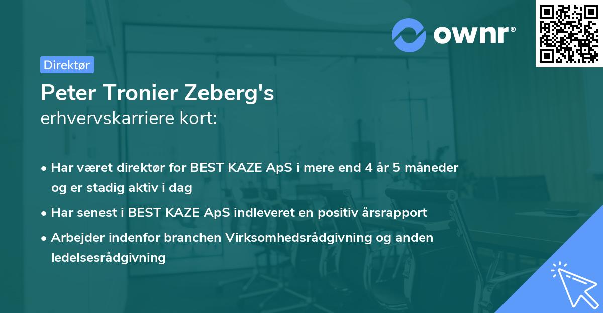 Peter Tronier Zeberg's erhvervskarriere kort