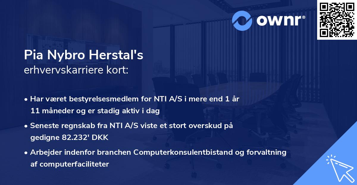 Pia Nybro Herstal's erhvervskarriere kort