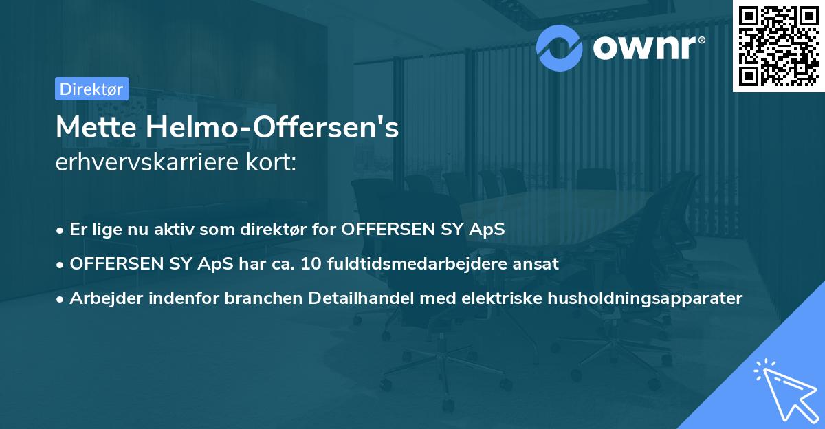 Mette Helmo-Offersen's erhvervskarriere kort