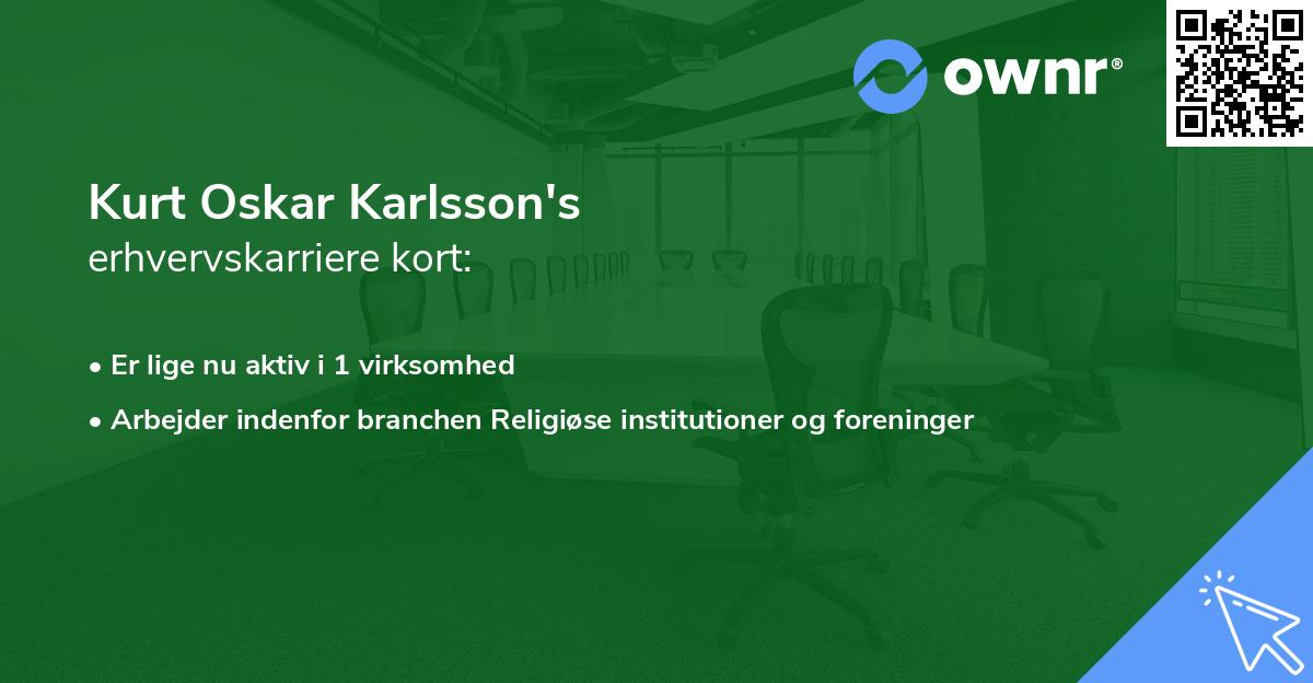 Kurt Oskar Karlsson's erhvervskarriere kort