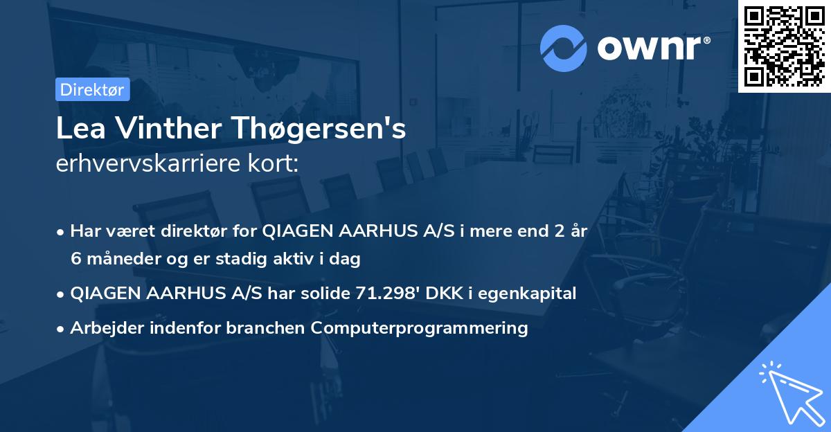 Lea Vinther Thøgersen's erhvervskarriere kort