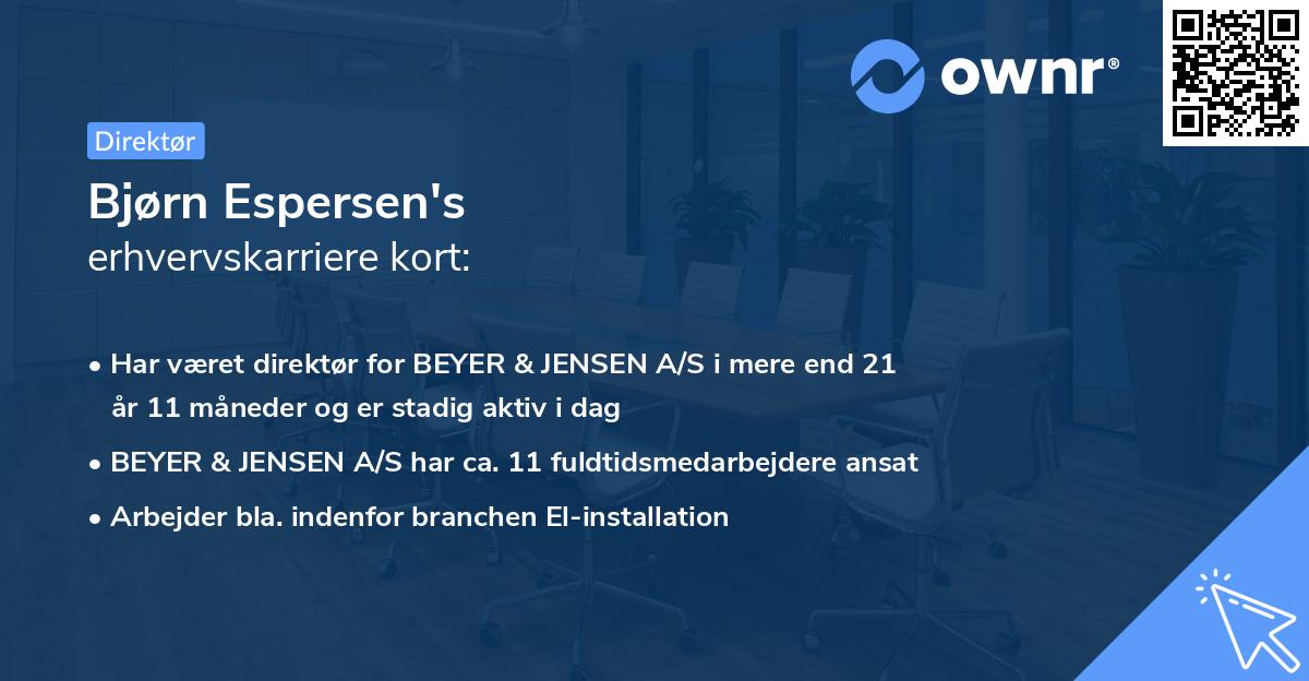 Bjørn Espersen's erhvervskarriere kort