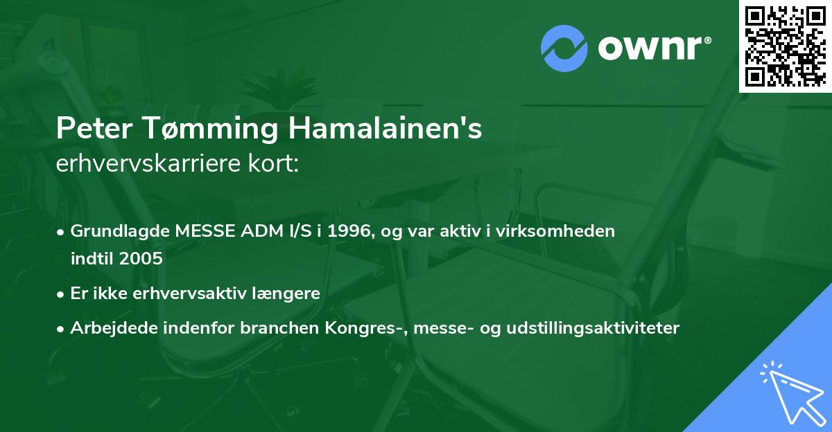 Peter Tømming Hamalainen's erhvervskarriere kort