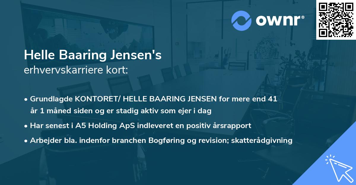 Helle Baaring Jensen's erhvervskarriere kort