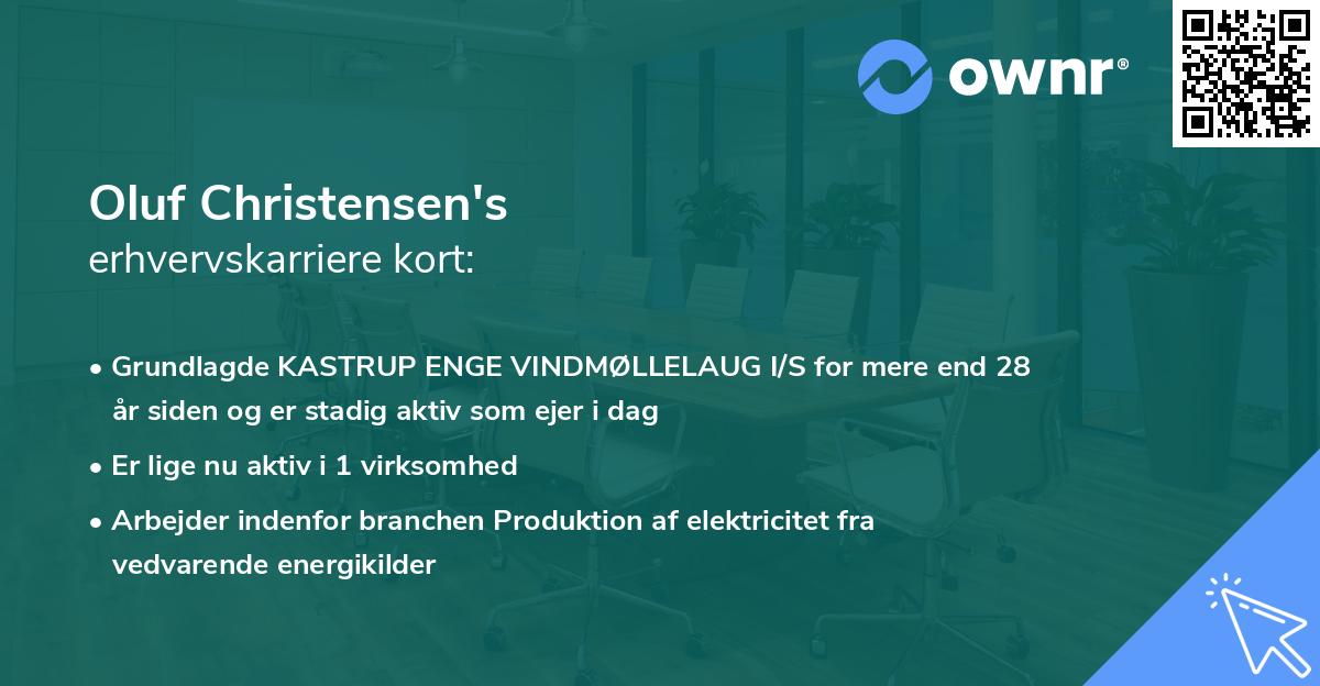 Oluf Christensen's erhvervskarriere kort