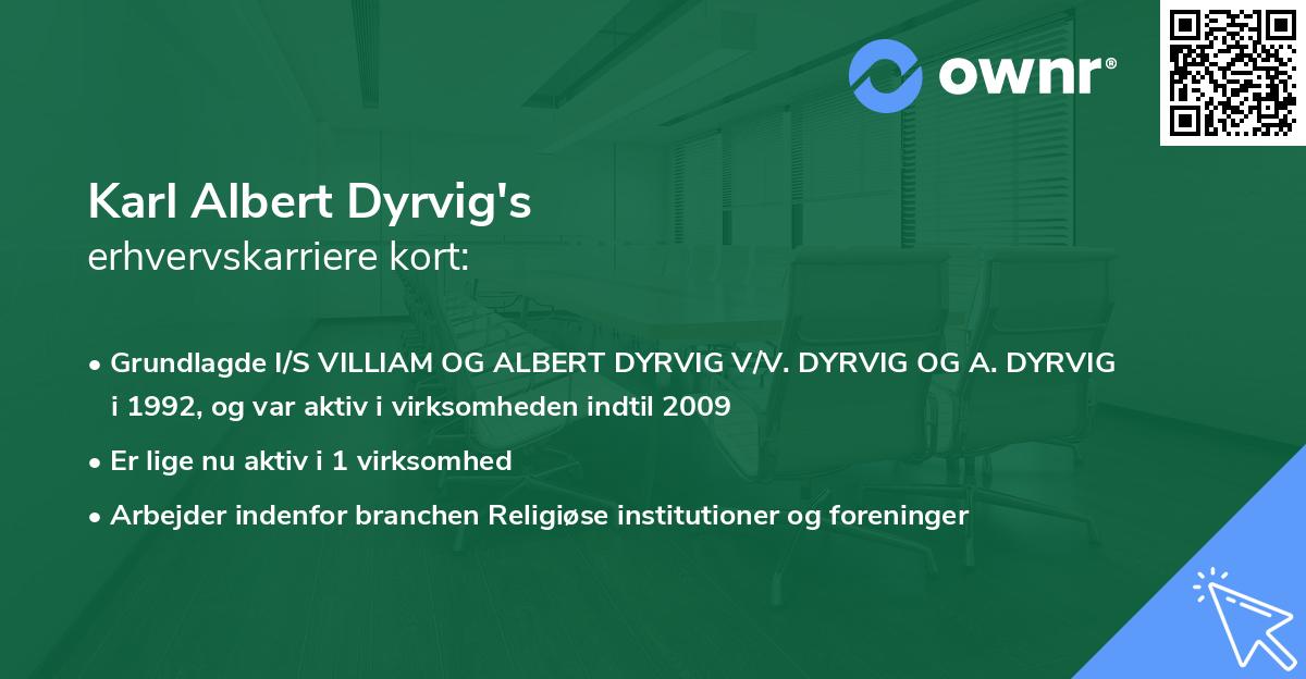 Karl Albert Dyrvig's erhvervskarriere kort