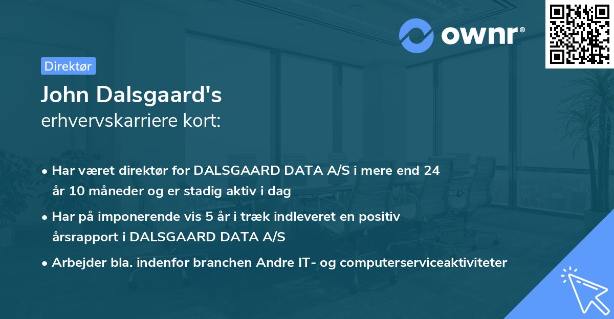 John Dalsgaard's erhvervskarriere kort