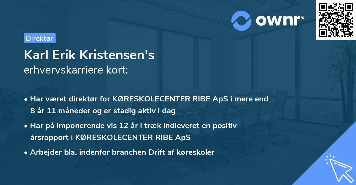 Karl Erik Kristensen's erhvervskarriere kort