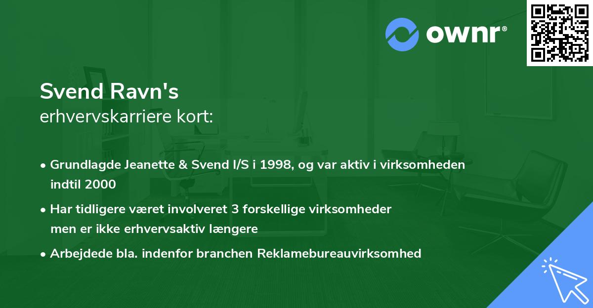 Svend Ravn's erhvervskarriere kort