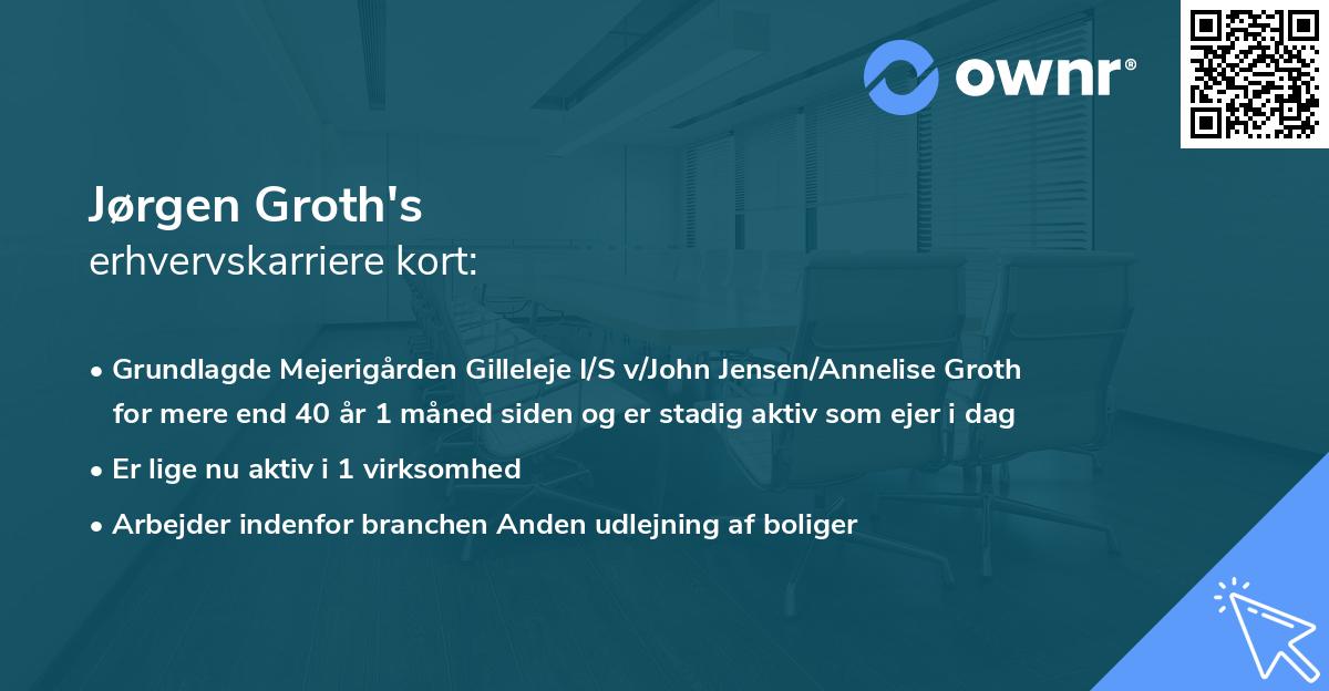 Jørgen Groth's erhvervskarriere kort