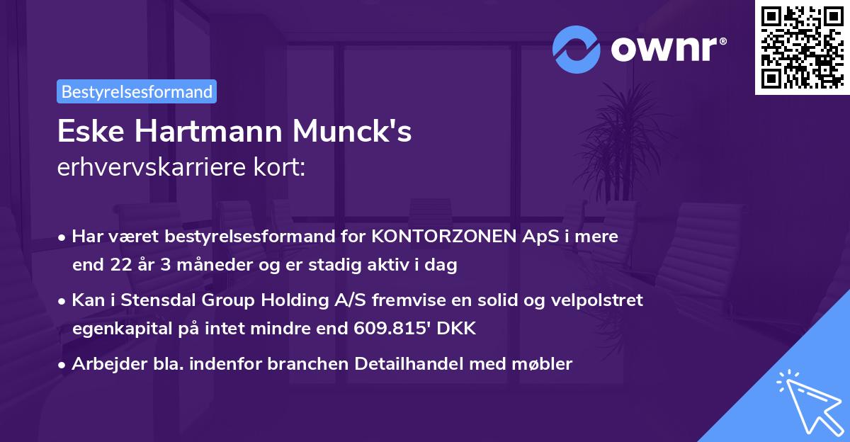 Eske Hartmann Munck's erhvervskarriere kort