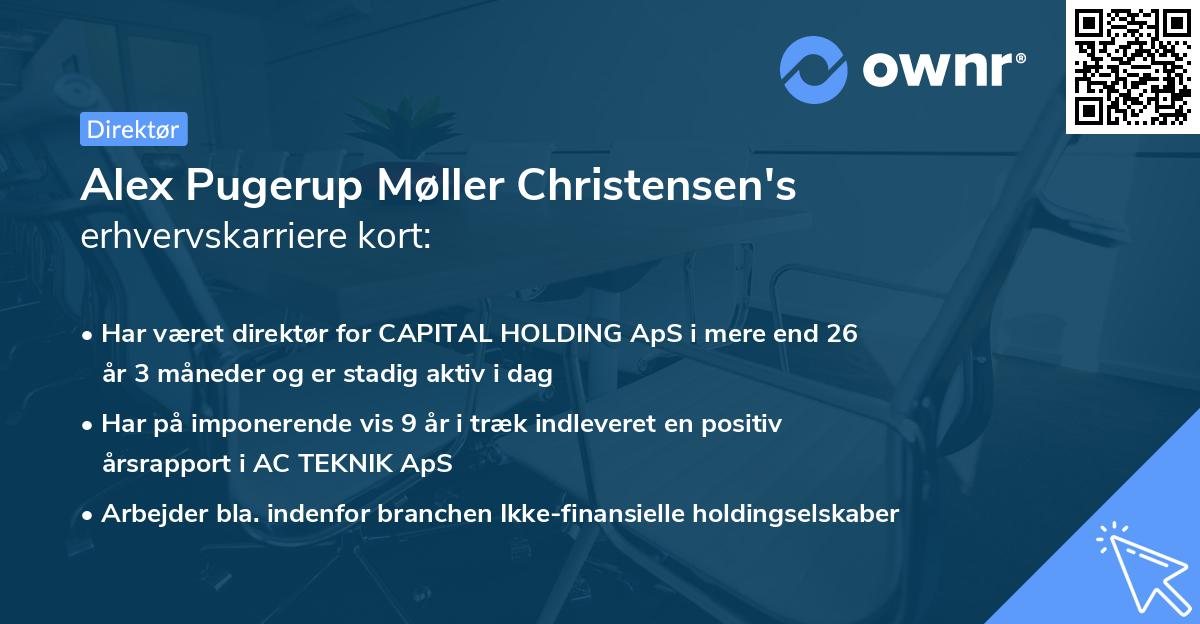 Alex Pugerup Møller Christensen's erhvervskarriere kort