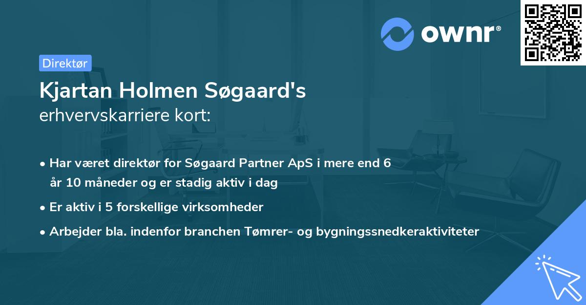 Kjartan Holmen Søgaard's erhvervskarriere kort