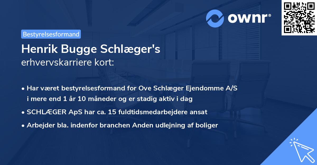 Henrik Bugge Schlæger's erhvervskarriere kort