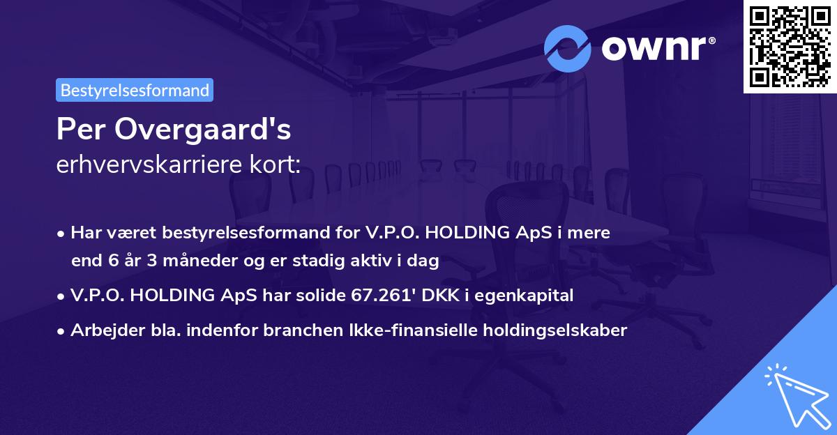 Per Overgaard's erhvervskarriere kort