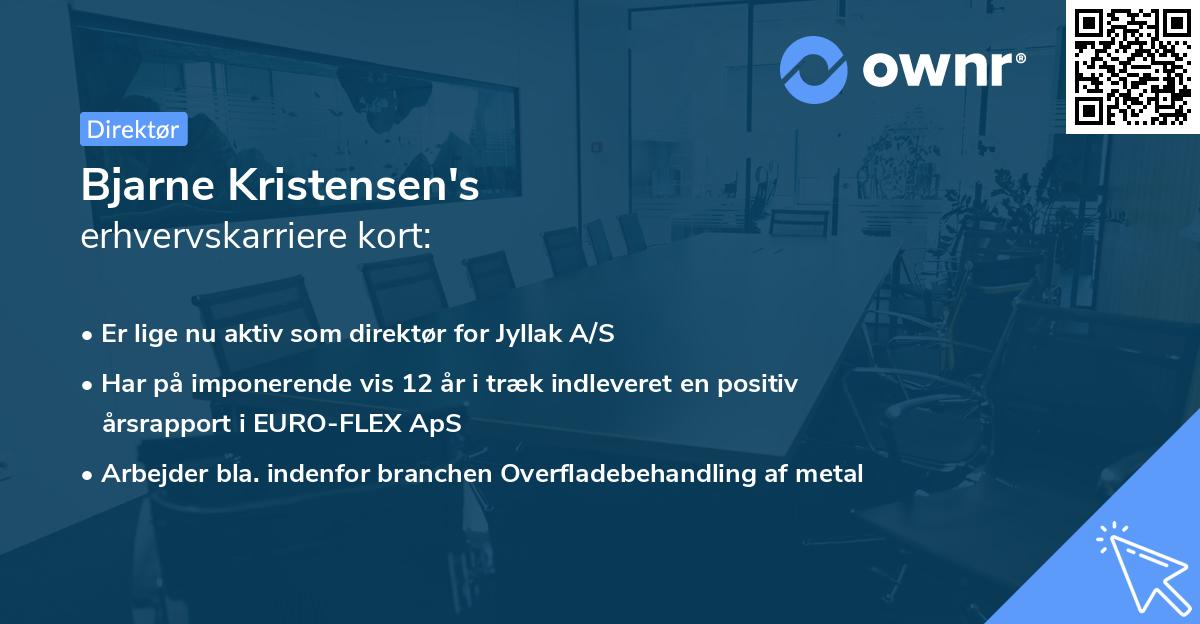 Bjarne Kristensen's erhvervskarriere kort