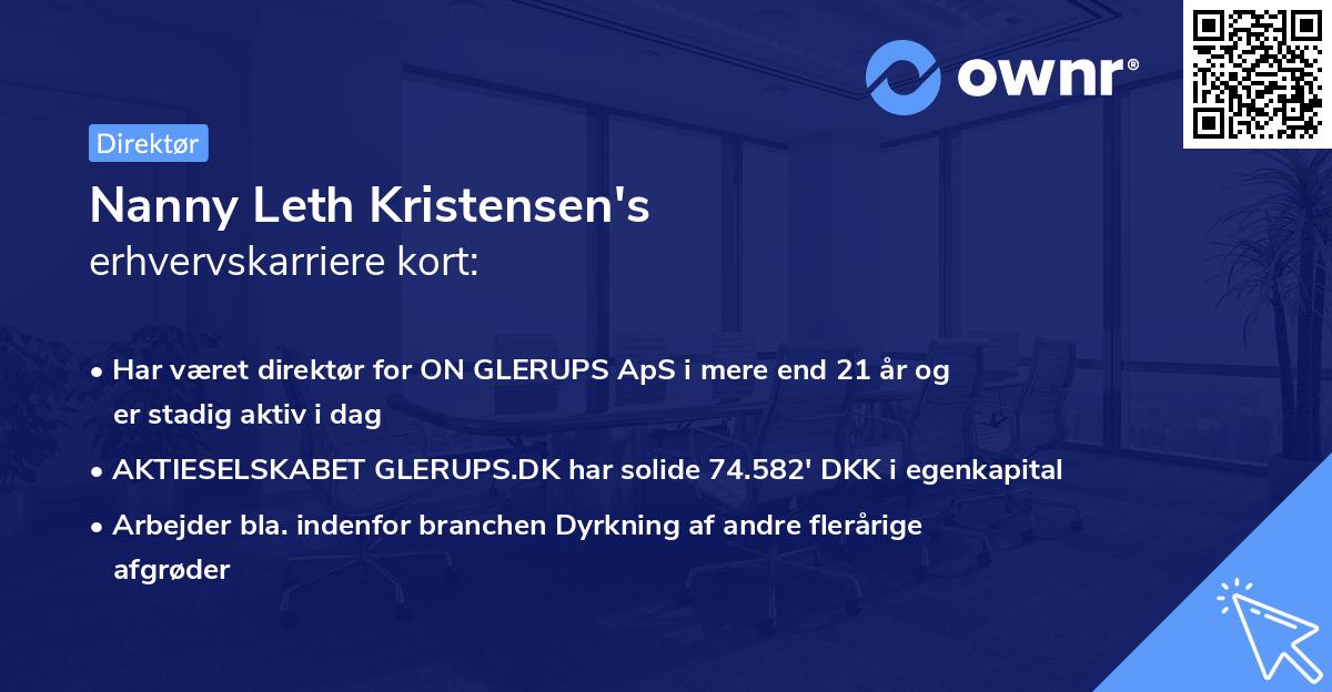 Nanny Leth Kristensen's erhvervskarriere kort