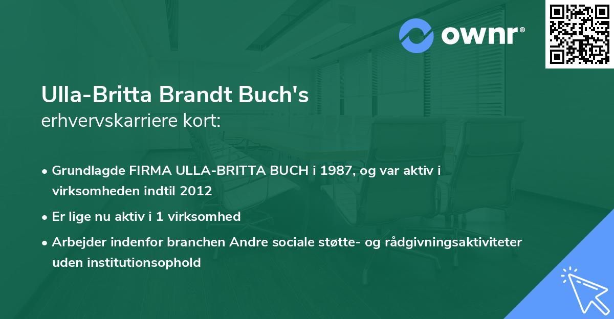 Ulla-Britta Brandt Buch's erhvervskarriere kort