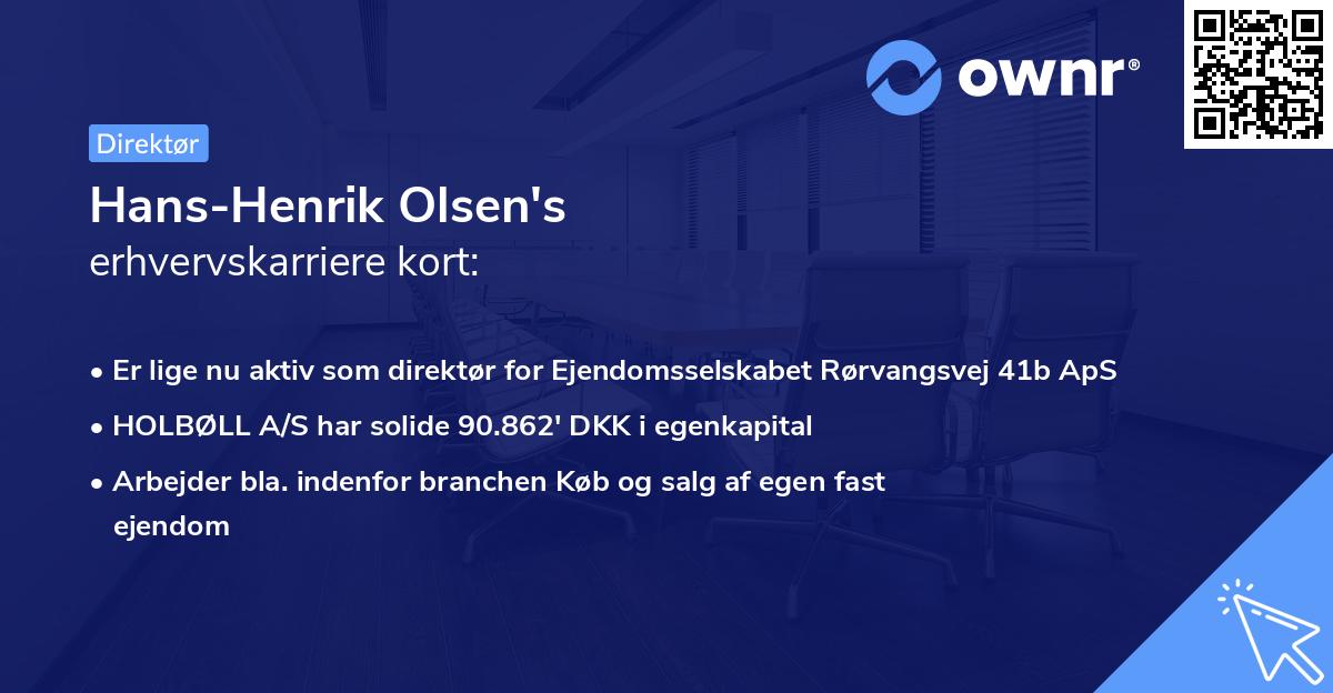 Hans-Henrik Olsen's erhvervskarriere kort