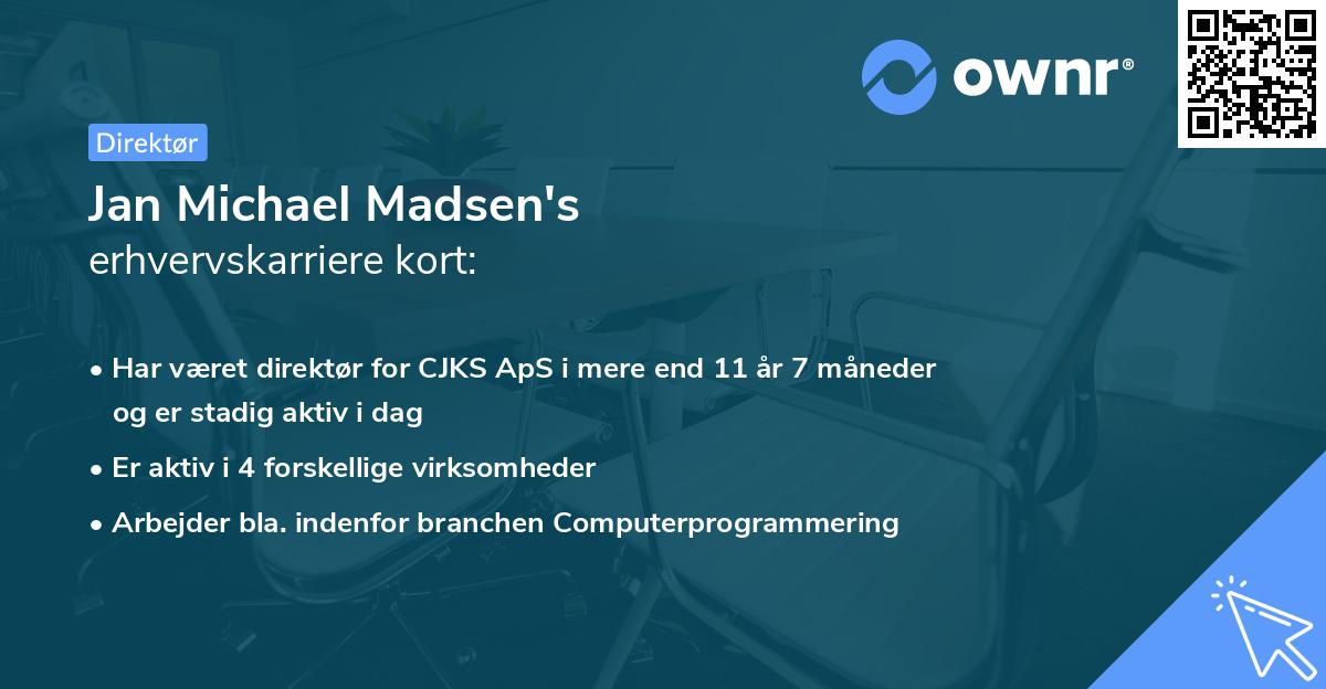 Jan Michael Madsen's erhvervskarriere kort