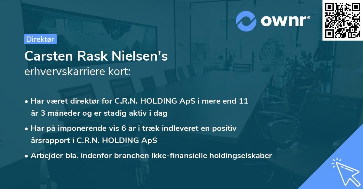 Carsten Rask Nielsen's erhvervskarriere kort