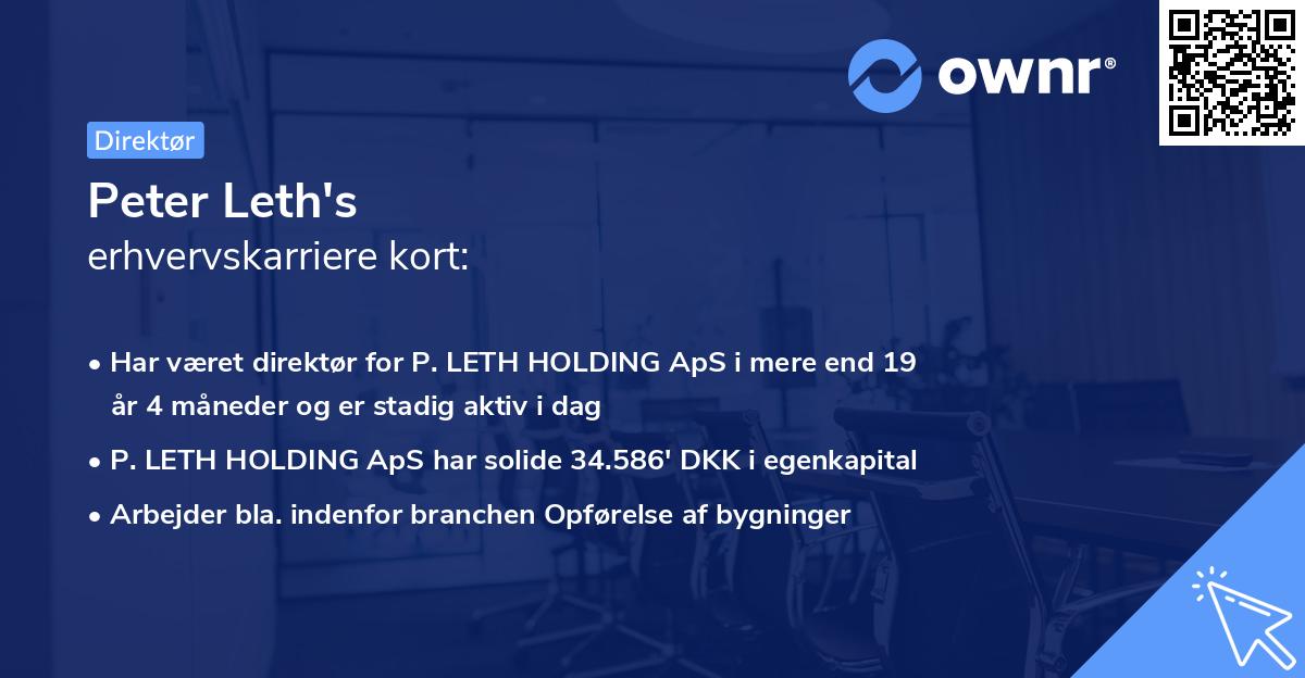 Peter Leth's erhvervskarriere kort