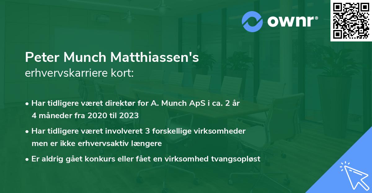 Peter Munch Matthiassen's erhvervskarriere kort